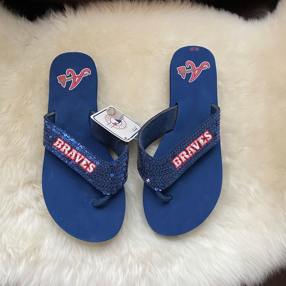 Atlanta Braves Flip Flops sequined.  So cute!